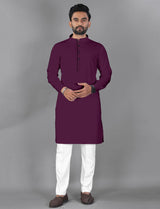 Ban Collar Purple Kurta Pajama