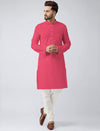Plain Cotton Kurta Pajama - Pink | IndiFeels Australia