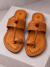 Tan traditional Kolhapuri chappal for men