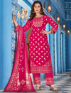 Hot Pink Kurti Pant With Dupatta