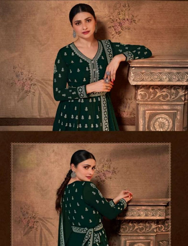 Green Embroidery Anarkali Suit
