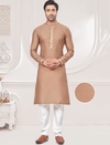 Beige Jacquard Kurta Pajama
