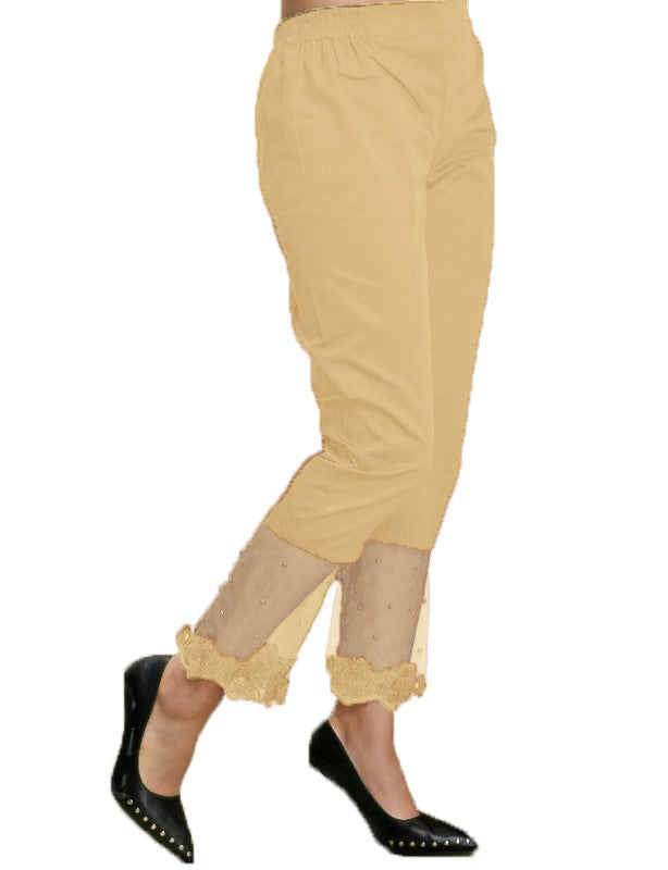 Cotton Net Pearl Stretchable Floral Pants