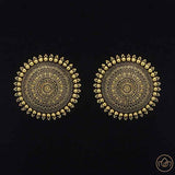 Oxidisded Studs Large (Silver/Golden) - 4cm Diameter