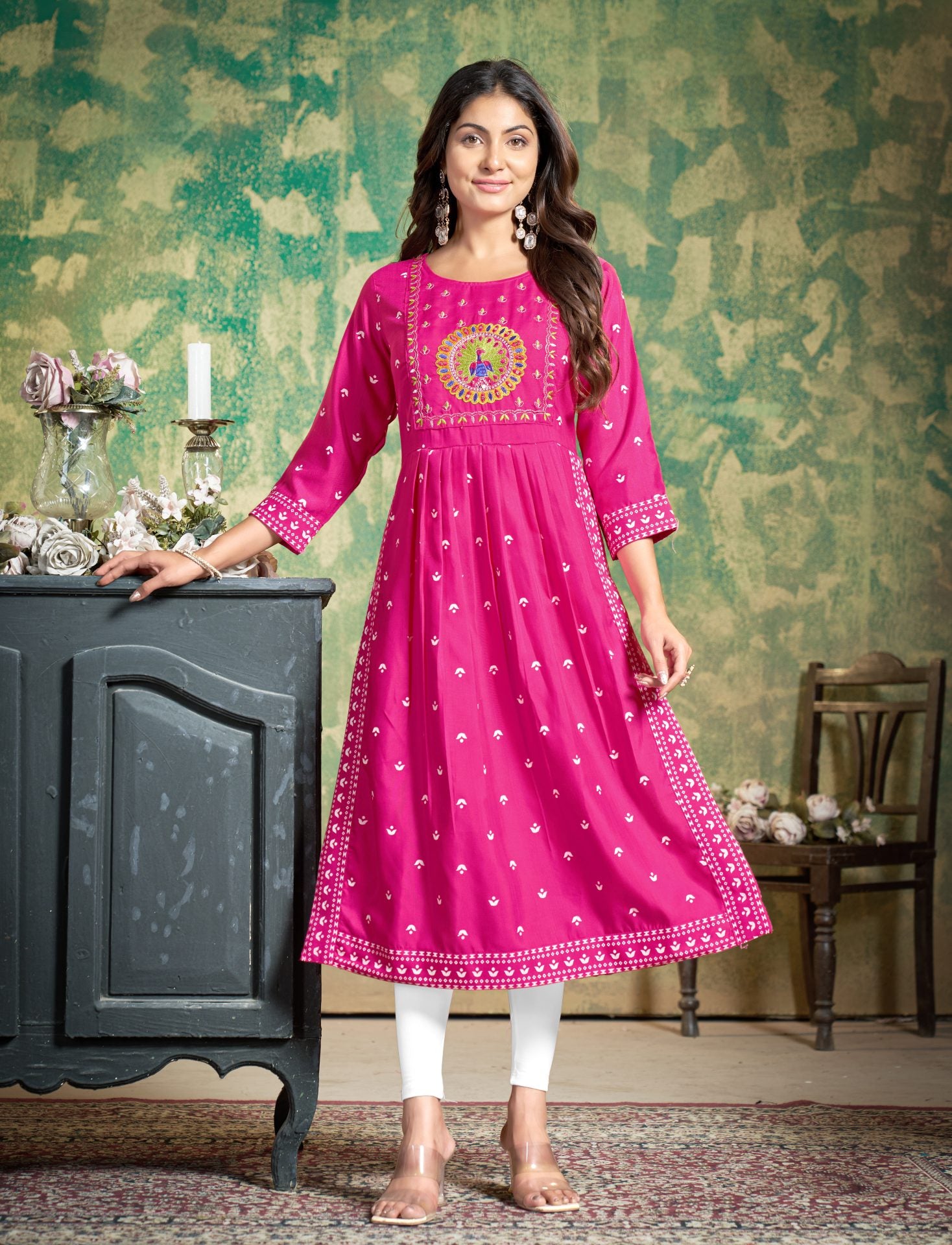 Pink Nayra Cut Kurti