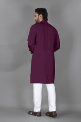 Ban Collar Purple Kurta Pajama