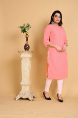 Embroidered Rayon A-line Kurta