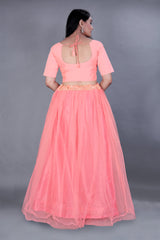 Peach Ethnic Lehenga Choli