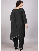 Lucknowi Work Black Kurti Set