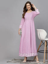 Printed Embroidered Anarkali Kurta