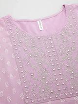 Printed Embroidered Anarkali Kurta