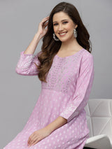 Printed Embroidered Anarkali Kurta