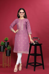Lavender Rayon Kurti Women