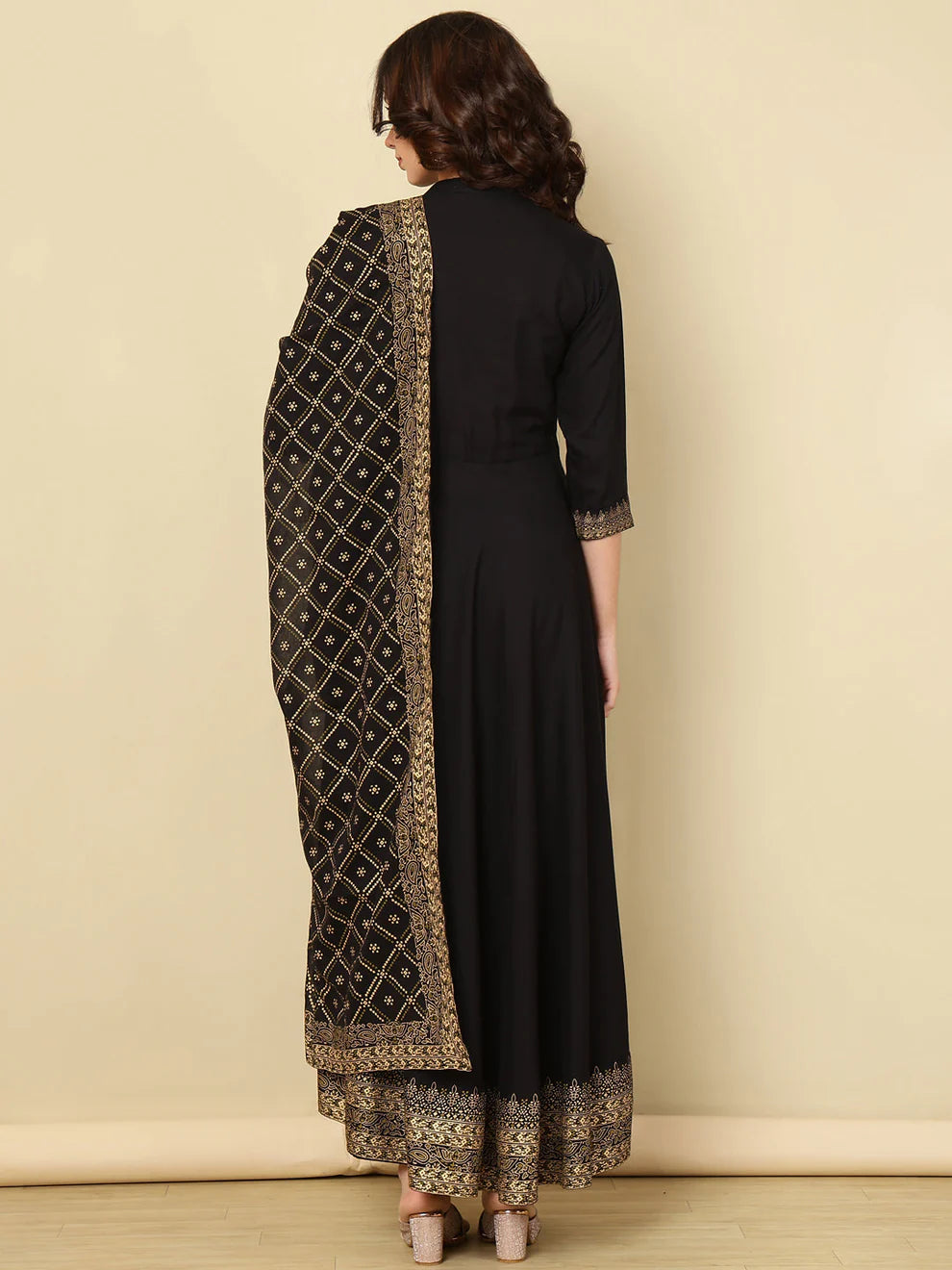 Black Anarkali Kurti Set