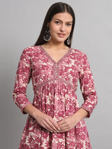Pink Flared Cord Set Women