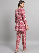 Pink Flared Cord Set Women