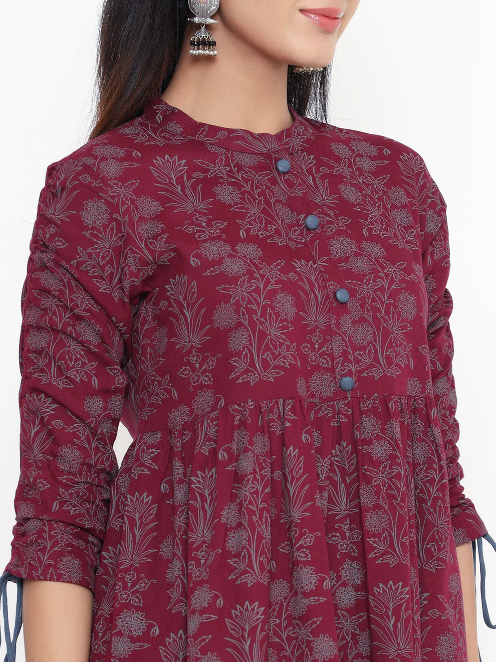 Maroon Cotton Short Top