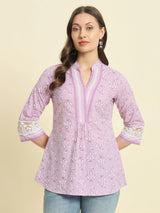 Lilac Short Cotton Top Women
