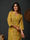 Mustard Printed Cottton Kurti