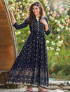 Blue Printed Anarkali kurti