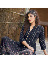 Blue Printed Anarkali kurti Woman