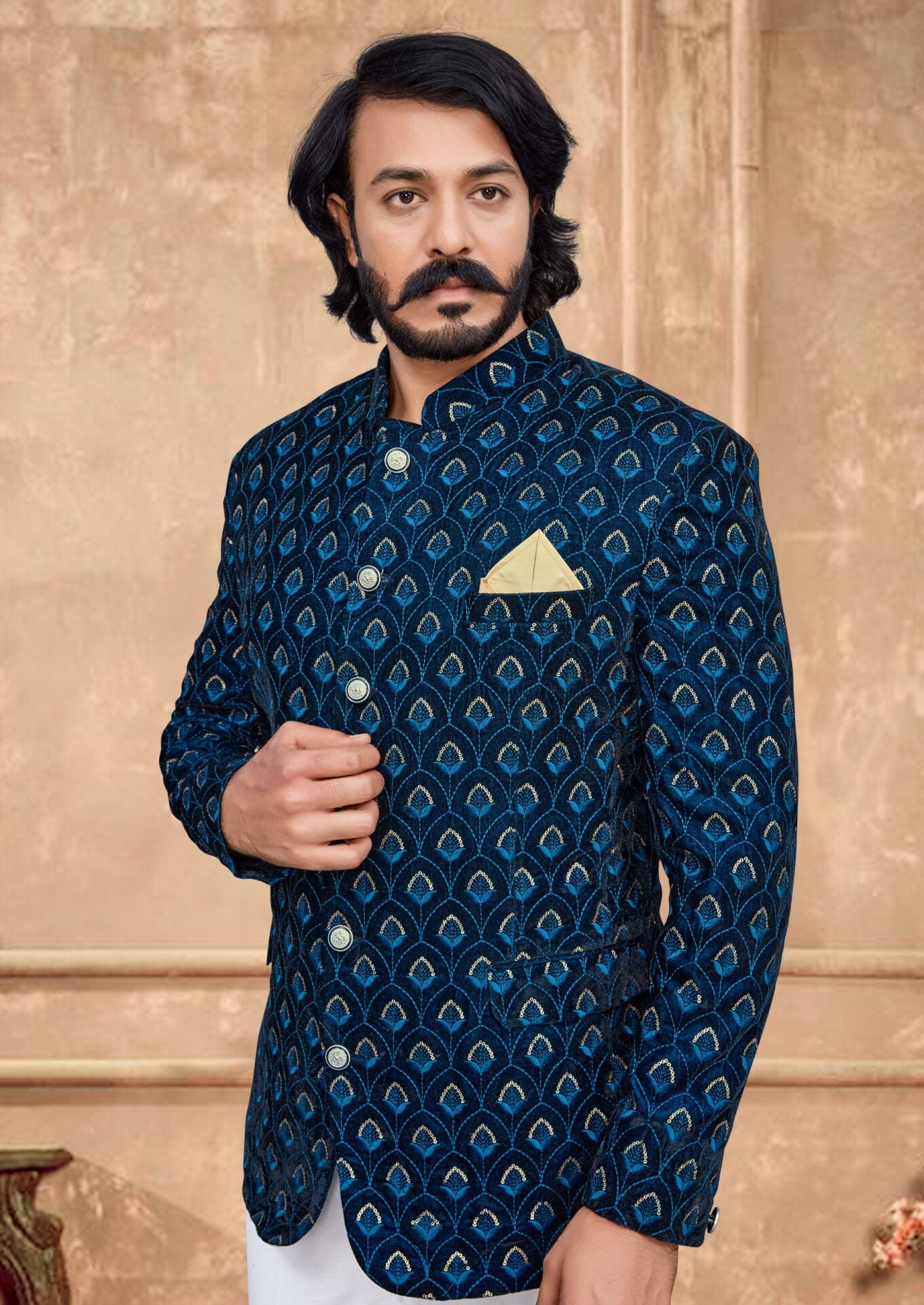 Teal Jodhpuri (Only Jacket)