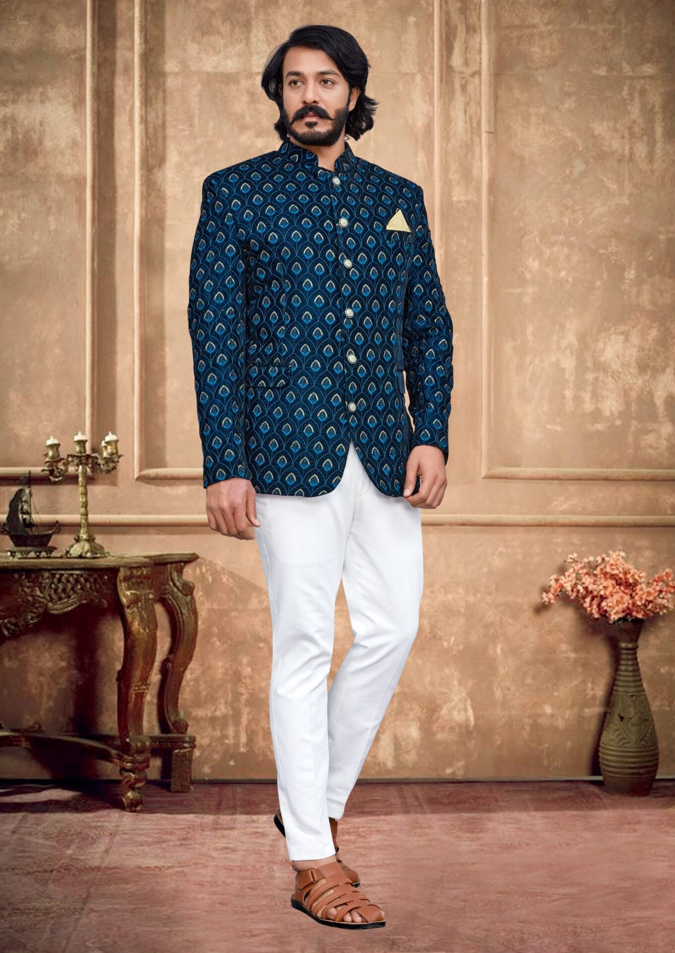 Teal Jodhpuri (Only Jacket)