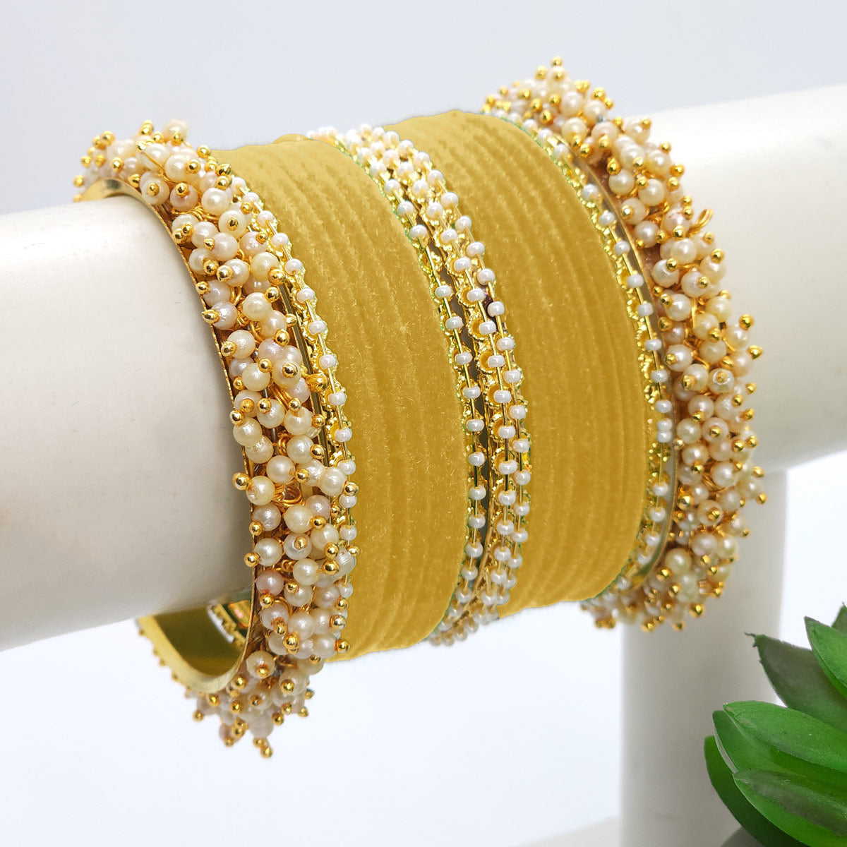 Bridal Bangles Yellow (1 Hand Set)