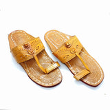 Kohlapuri Yellow Tan Chappal