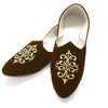 Dark brown velvet jutti