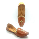 Tan Embriodery Punjabi Jutti
