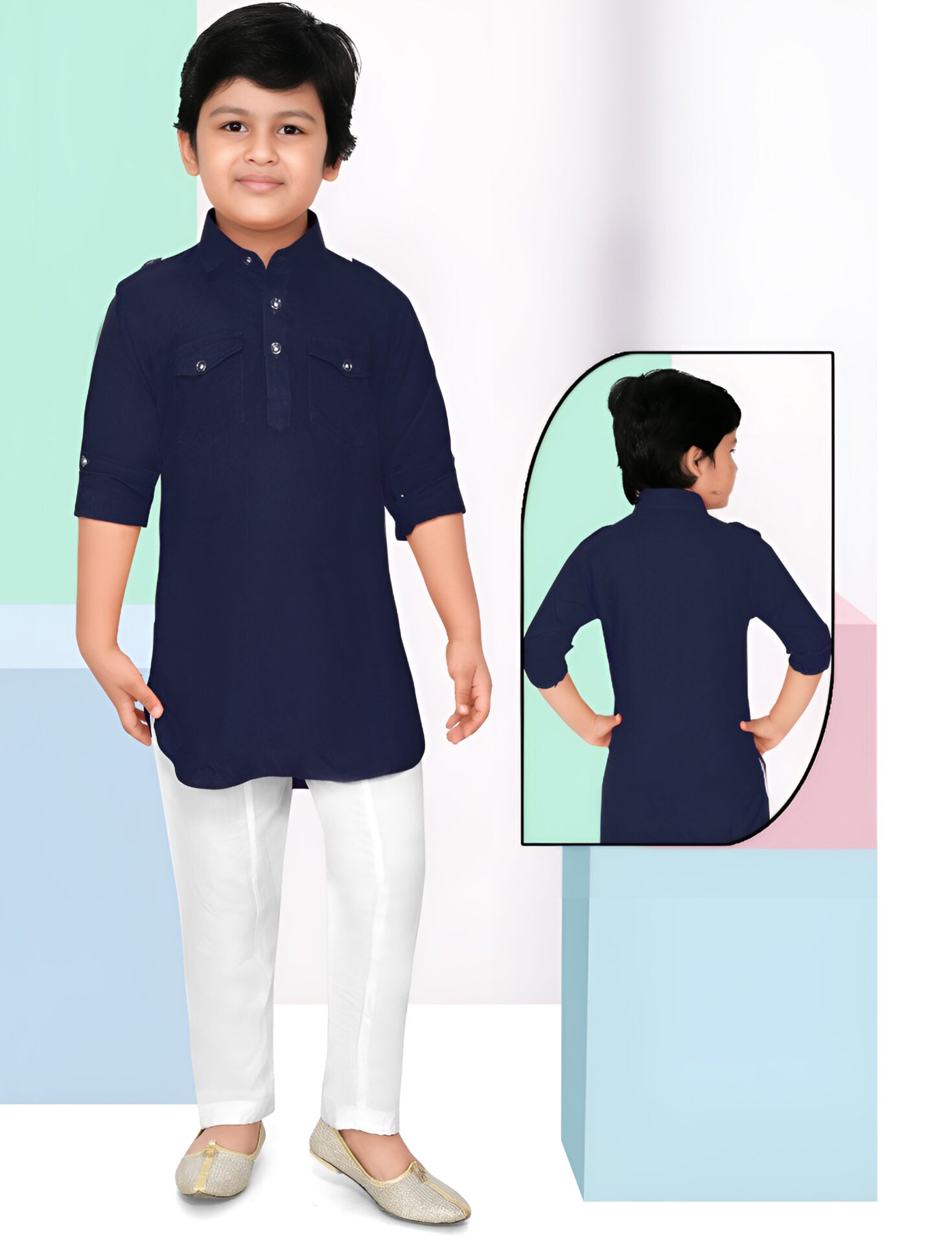 Boys Pathani Kurta Pajama - Blue