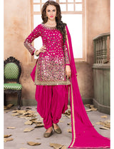 pink patiala punjabi style salwar kameez for girls