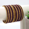 Gold Plated Maroon Velvet Bangle Set