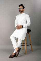 High-Quality White Cotton Punjabi Kurta Pajama