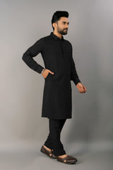 Black Punjabi Kurta Pajama High Quality