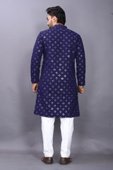 Blue Mirror Kurta Pajama