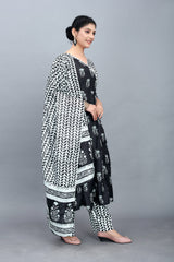 Floral Printed Regular Kurta with Trousers With Dupatta