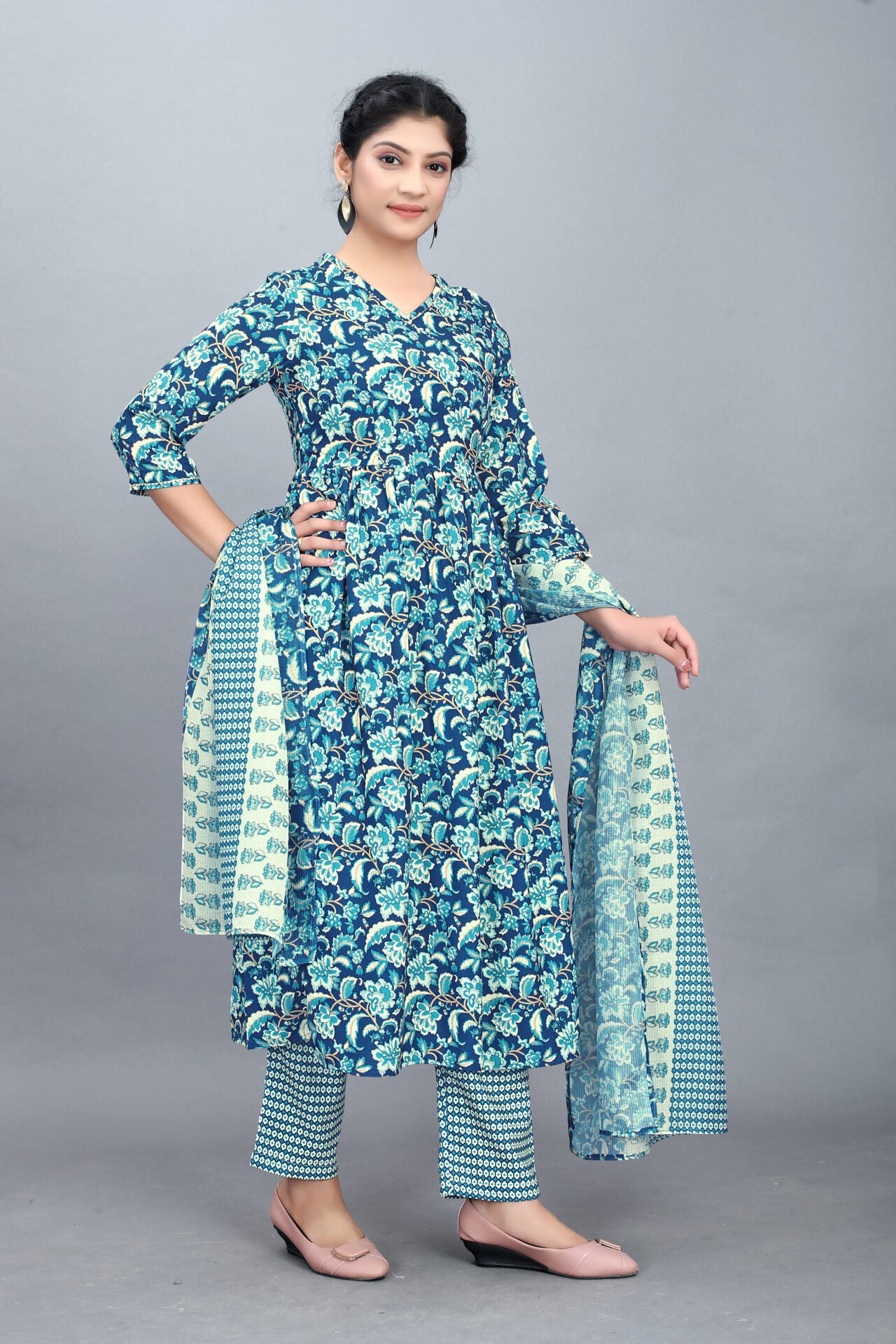 Floral Anarkali Kurta Set Women