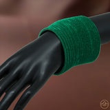 Green Color velvet Bangles Set(3 dozens)