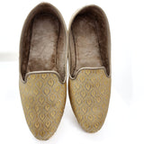 Golden leather sherwani jutti