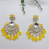 Crystal With Yellow Pearl Earrings