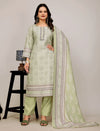 Green Woolen Digital Print Suit