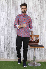 Multi-colour Short Kurta Men