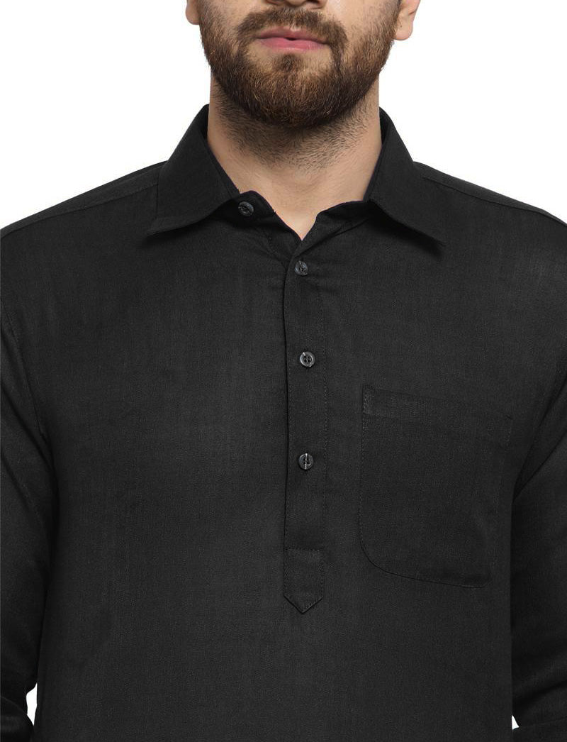 Black Punjabi Kurta Pajama