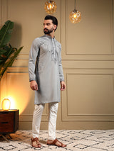 Embroidered Silk Kurta Pajama Mens