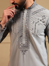 Embroidered Silk Kurta Pajama Mens