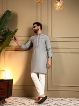 Embroidered Silk Kurta Pajama Mens