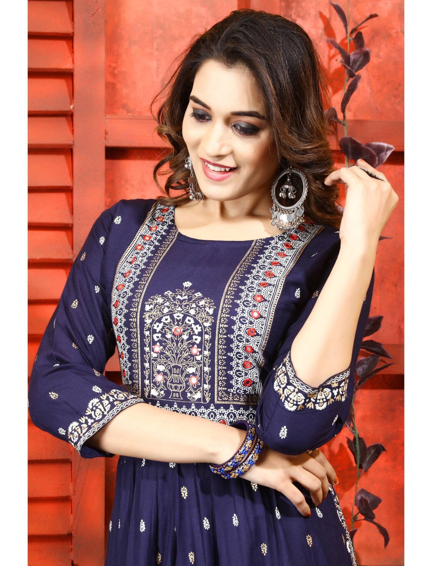 Blue Nayra Cut Kurti