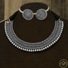 Silver Oxidised Necklace Set With Earrings